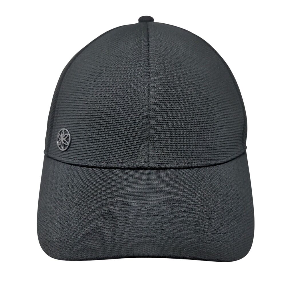 GAIAM Strapback Hat Black OSFA Adjustable Breathable Emblem Blank Polyester